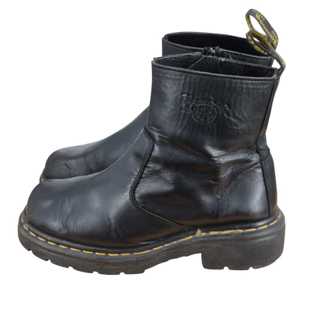 Dr. Martens 9489 Vintage Made in England Black Leather Zip Ankle Boots Womens 5